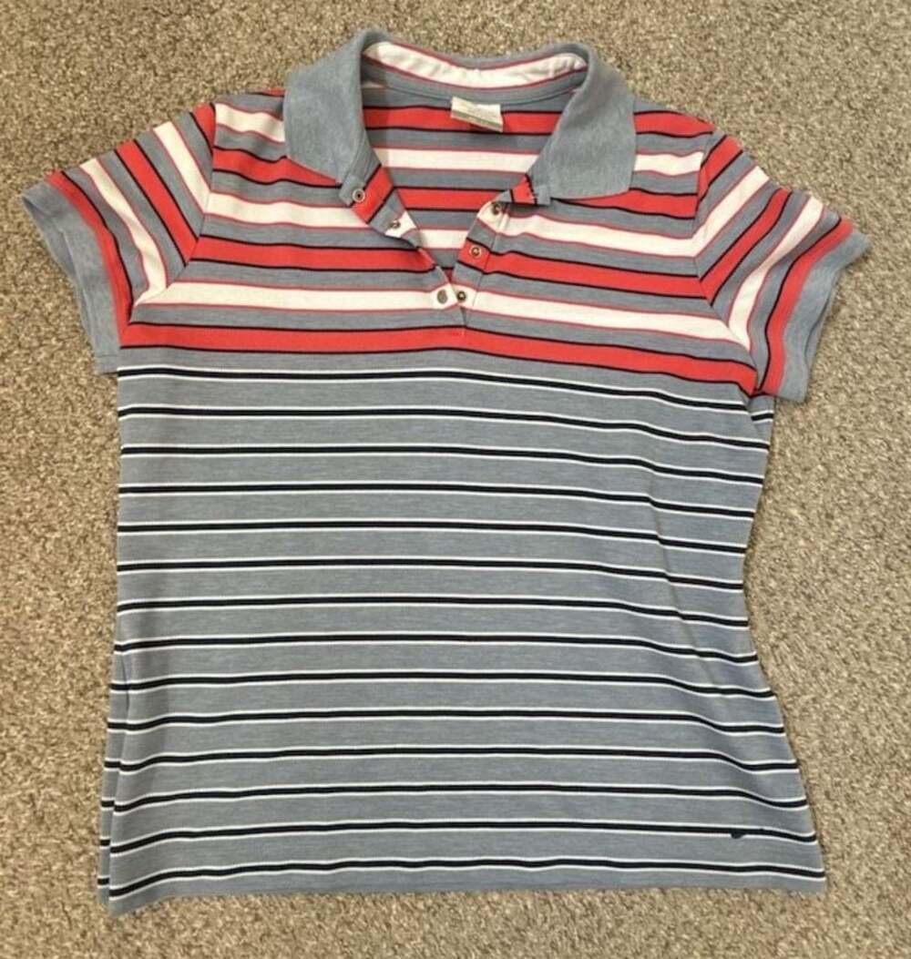 Nike Golf Dri-Fit Striped Polo Shirt Size Large